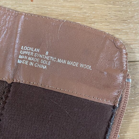 Women’s Size 8 Brown Heeled Bootstraps Brown Heeled Boots Faux Leather Faux Fur - Picture 9 of 10